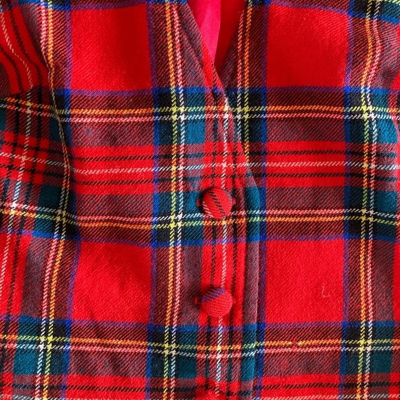 Vintage perfect little tartan wool vest women size XS - Picture 2 of 13